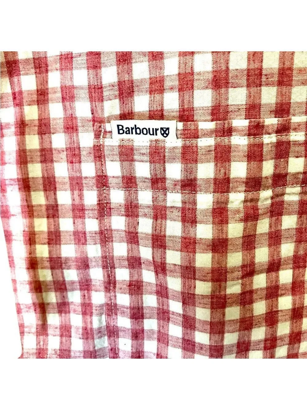 Barbour Kanehill Pink Gingham Shirt Extra Large NWT